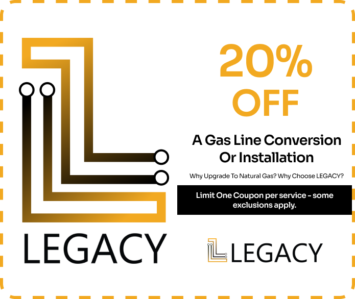 %off A gas Line Converion or Installation